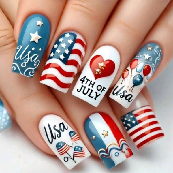 12 Sizes-24 Pcs Press On Nails y2091-24