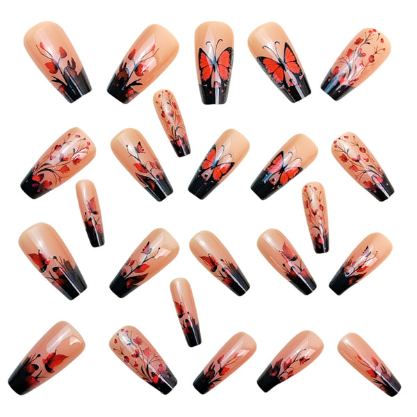 12 Sizes-24 Pcs Press On Nails Y968