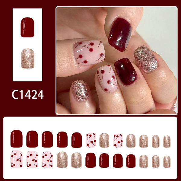 12 Sizes-24 Pcs Press On Nails C1424