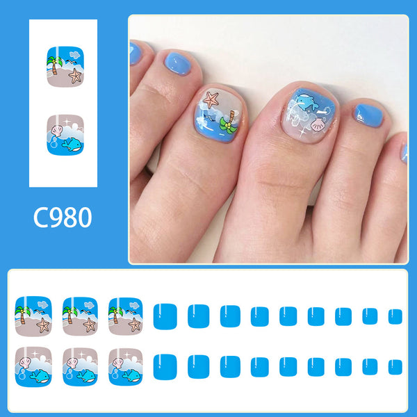 12 Sizes-24 Pcs Press On Nails C980