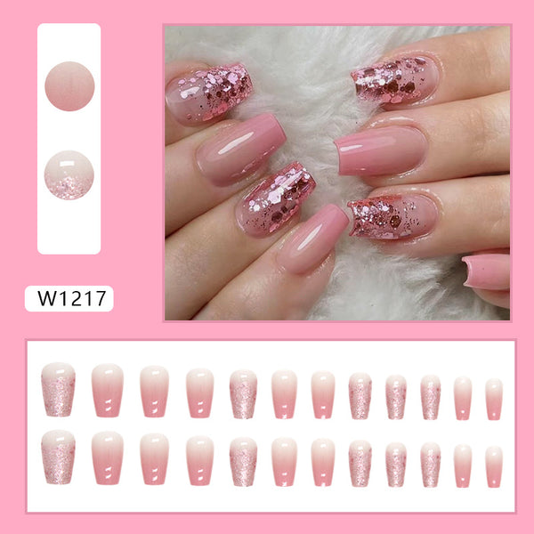 12 Sizes-24 Pcs Press On Nails W1217