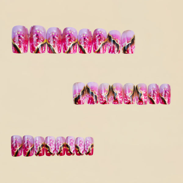 12 Sizes-24 Pcs Press On Nails Y1731