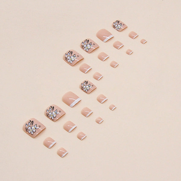 12 Sizes-24 Pcs Press On Nails F083