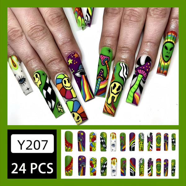 12 Sizes-24 Pcs Press On Nails Y207