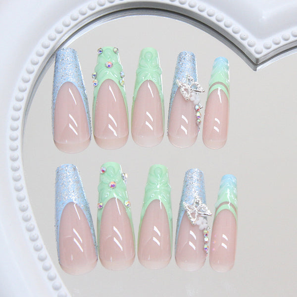 12 Sizes-24 Pcs Press On Nails Z984