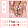 12 Sizes-24 Pcs Press On Nails C1290