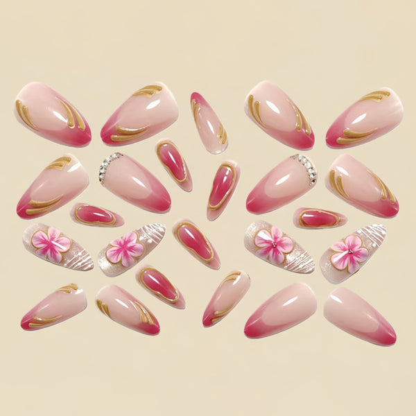 12 Sizes-24 Pcs Press On Nails Y1824