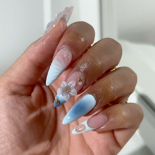 12 Sizes-24 Pcs Press On Nails Z1100
