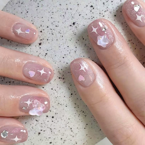 12 Sizes-24 Pcs Press On Nails JP3098