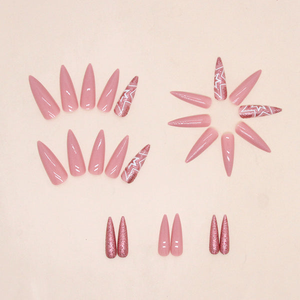 12 Sizes-24 Pcs Press On Nails W1488