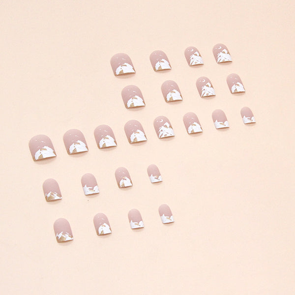 12 Sizes-24 Pcs Press On Nails W1514