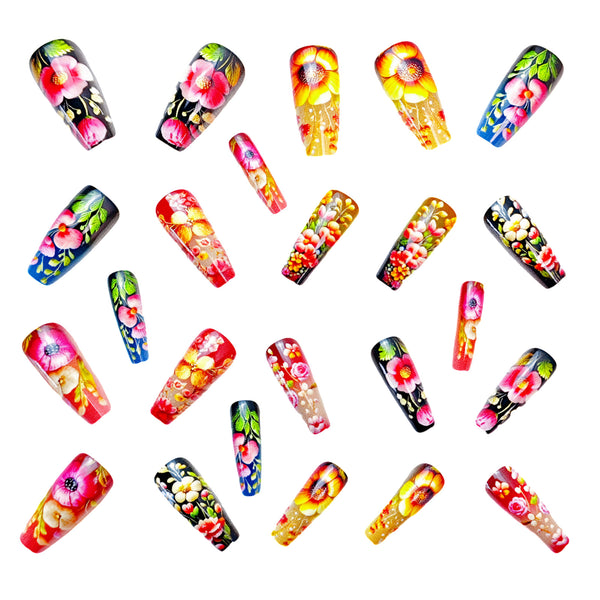 12 Sizes-24 Pcs Press On Nails Y723