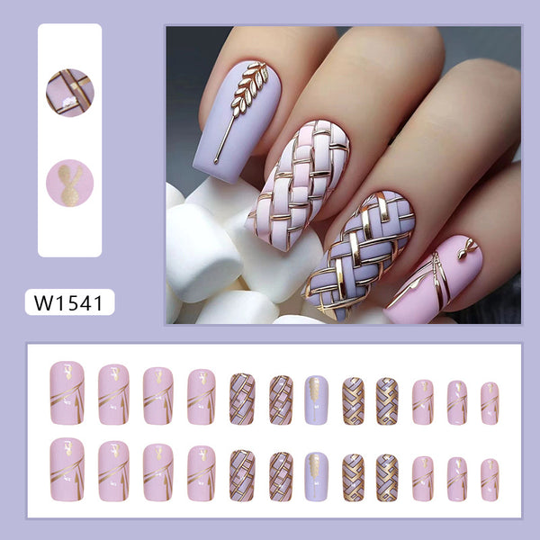 12 Sizes-24 Pcs Press On Nails W1541
