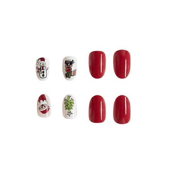 12 Sizes-24 Pcs Press On Nails C056