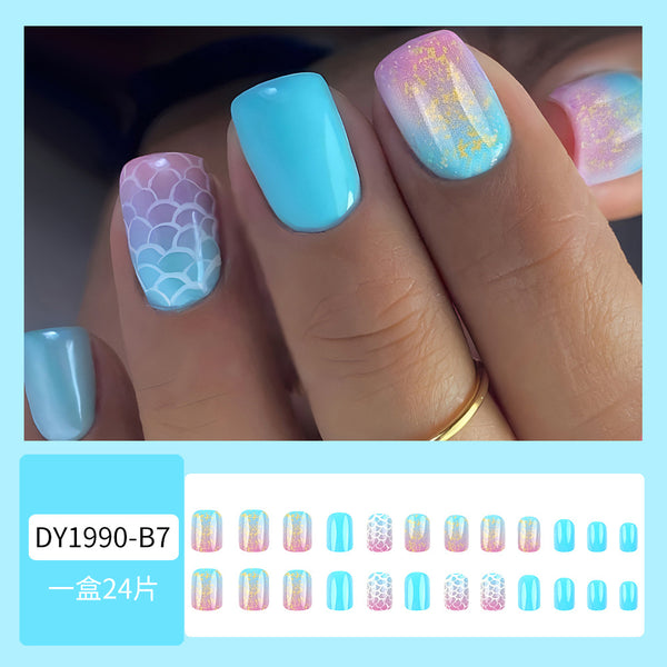 12 Sizes-24 Pcs Press On Nails DY1990