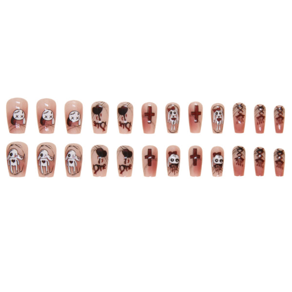12 Sizes-24 Pcs Press On Nails W1603