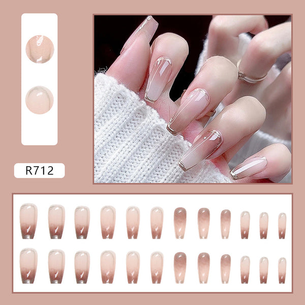 12 Sizes-24 Pcs Press On Nails R712