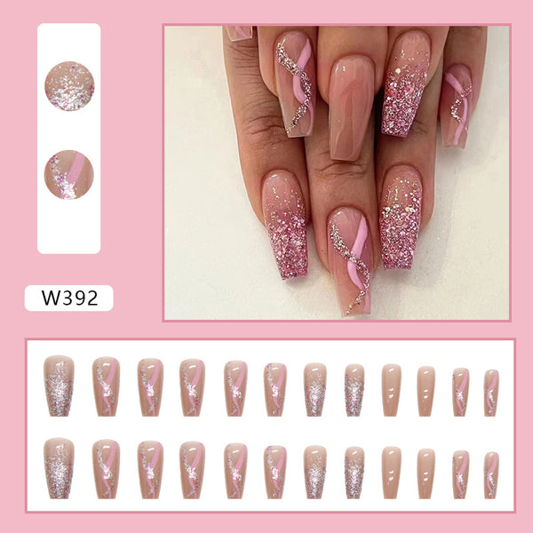 12 Sizes-24 Pcs Press On Nails W366