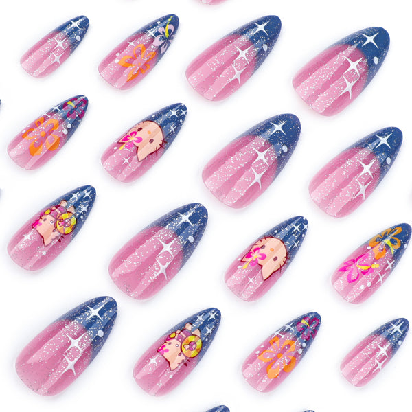 12 Sizes-24 Pcs Press On Nails JP3974