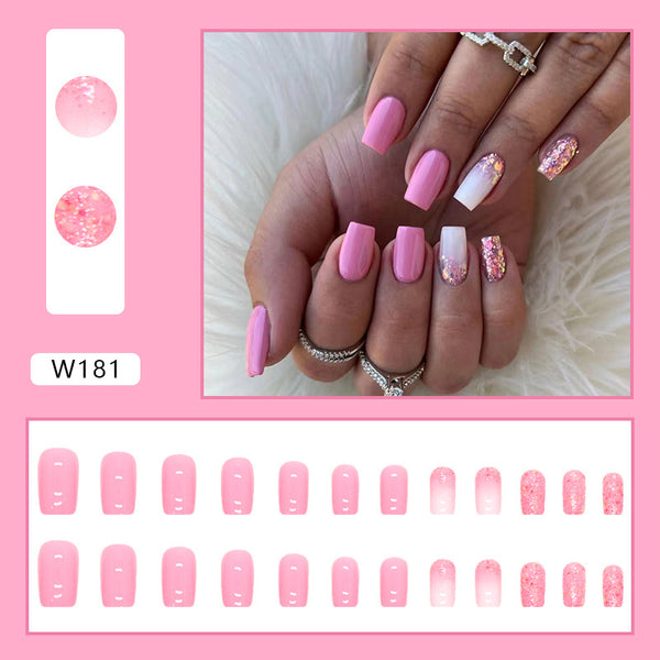12 Sizes-24 Pcs Press On Nails W181