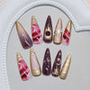 12 Sizes-24 Pcs Press On Nails Z1246