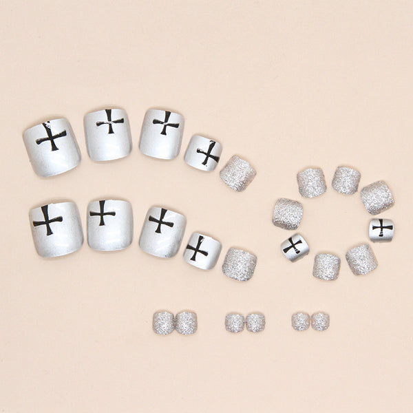 12 Sizes-24 Pcs Press On Nails F064