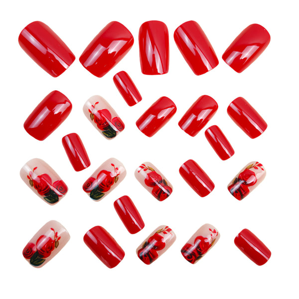 12 Sizes-24 Pcs Press On Nails Y1665