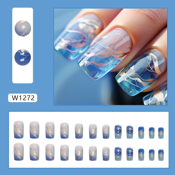 12 Sizes-24 Pcs Press On Nails W1272