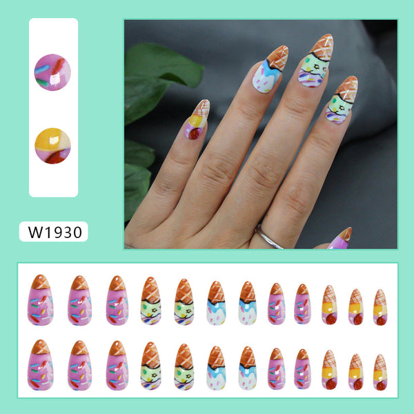 12 Sizes-24 Pcs Press On Nails W1930
