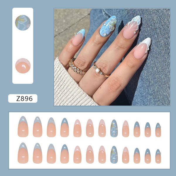 12 Sizes-24 Pcs Press On Nails Z896