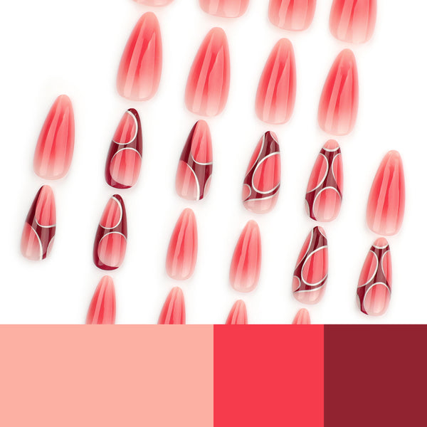 12 Sizes-24 Pcs Press On Nails JP3535