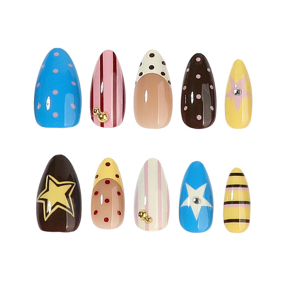 12 Sizes-24 Pcs Press On Nails JP4447