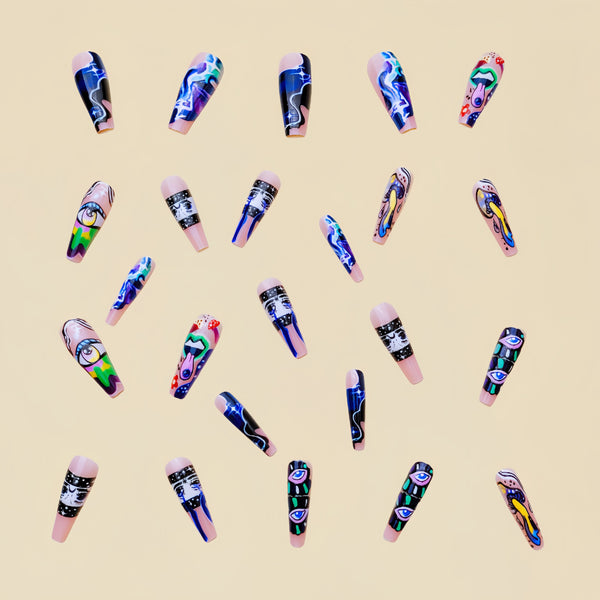 12 Sizes-24 Pcs Press On Nails Y217