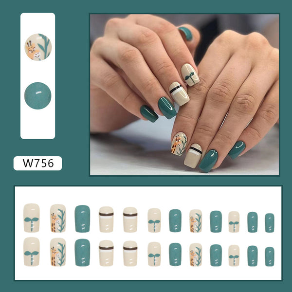 12 Sizes-24 Pcs Press On Nails W756