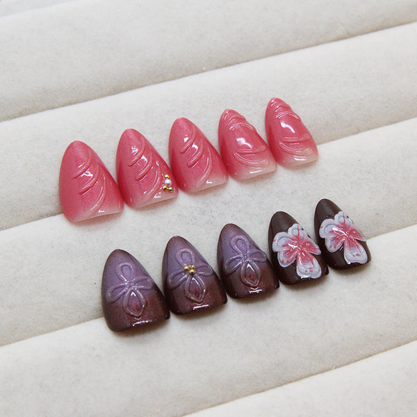 12 Sizes-24 Pcs Press On Nails Z932