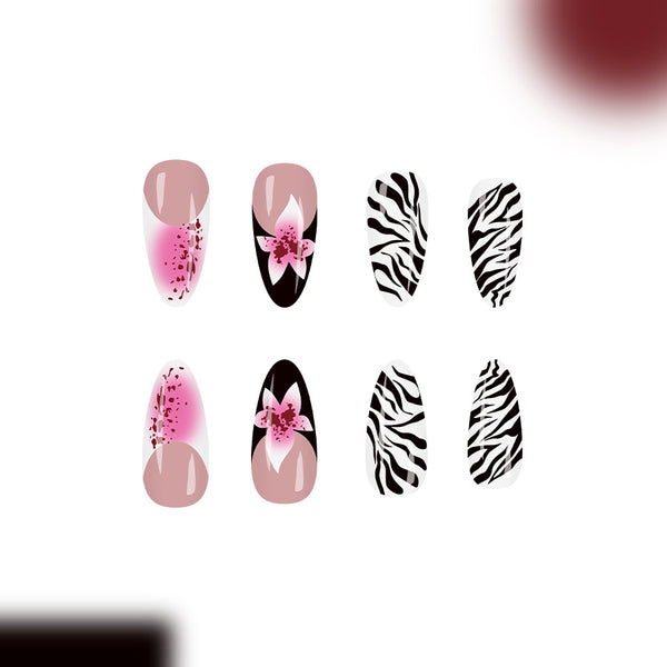 12 Sizes-24 Pcs Press On Nails C1301