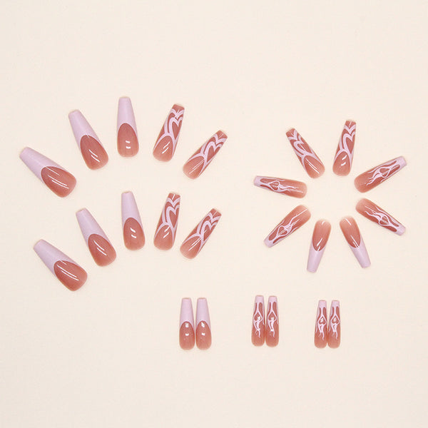 12 Sizes-24 Pcs Press On Nails W308