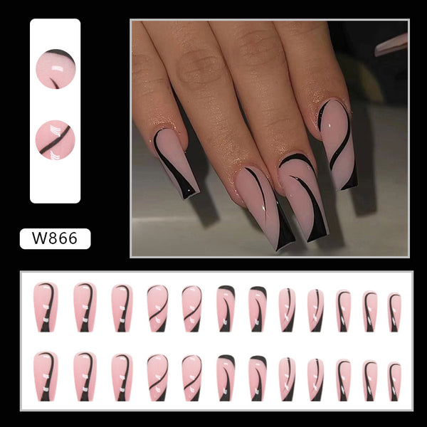 12 Sizes-24 Pcs Press On Nails W866