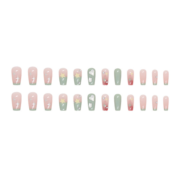 12 Sizes-24 Pcs Press On Nails Z778