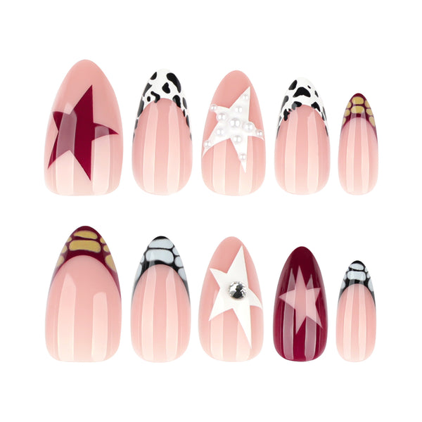 12 Sizes-24 Pcs Press On Nails JP4220