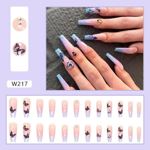 12 Sizes-24 Pcs Press On Nails W217