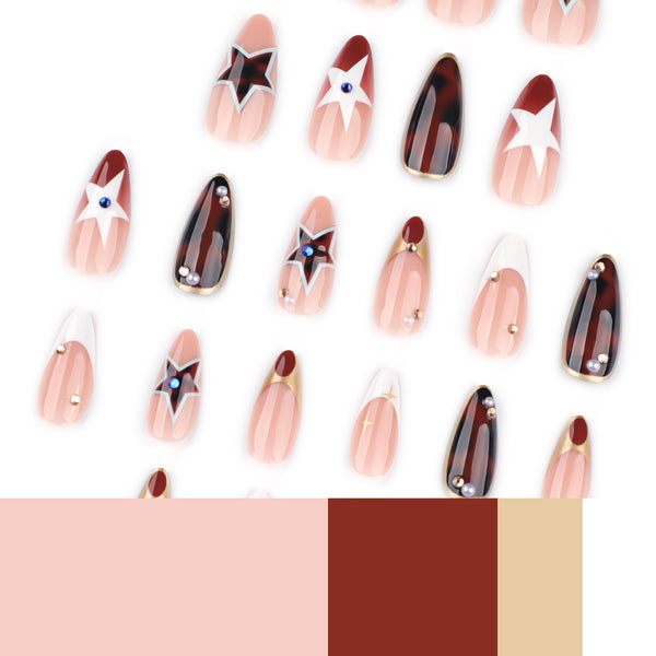 12 Sizes-24 Pcs Press On Nails JP4093