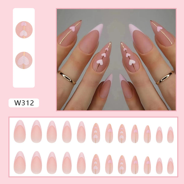 12 Sizes-24 Pcs Press On Nails W312