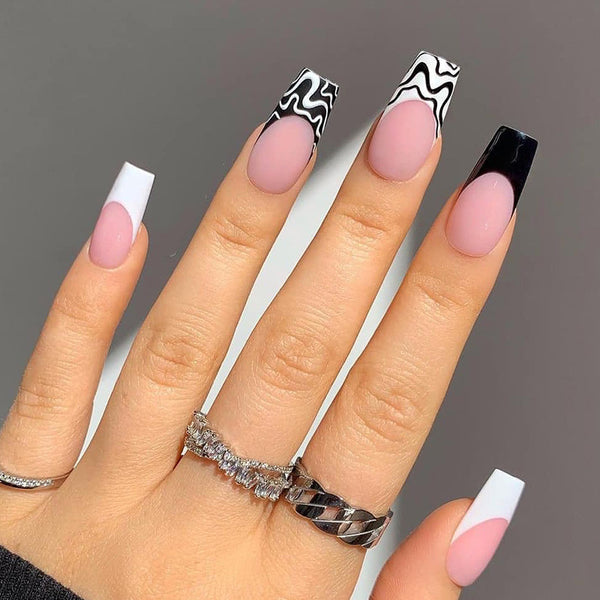12 Sizes-24 Pcs Press On Nails JP1330