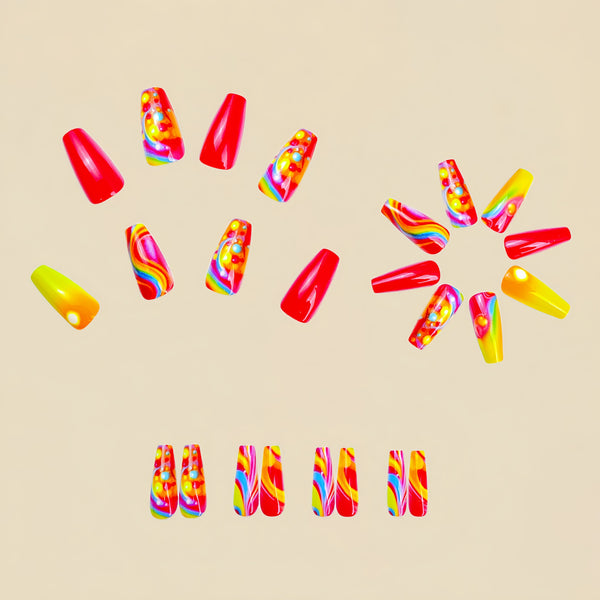12 Sizes-24 Pcs Press On Nails Y674