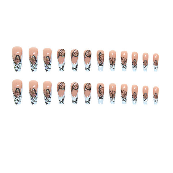 12 Sizes-24 Pcs Press On Nails W491