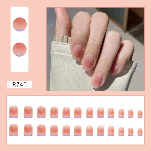 12 Sizes-24 Pcs Press On Nails R740