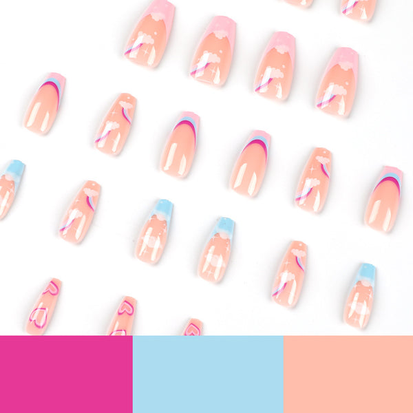 12 Sizes-24 Pcs Press On Nails JP2298