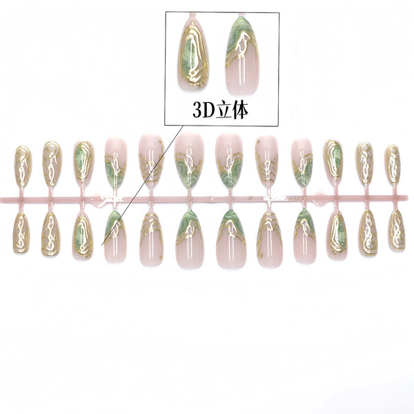 12 Sizes-24 Pcs Press On Nails M1208