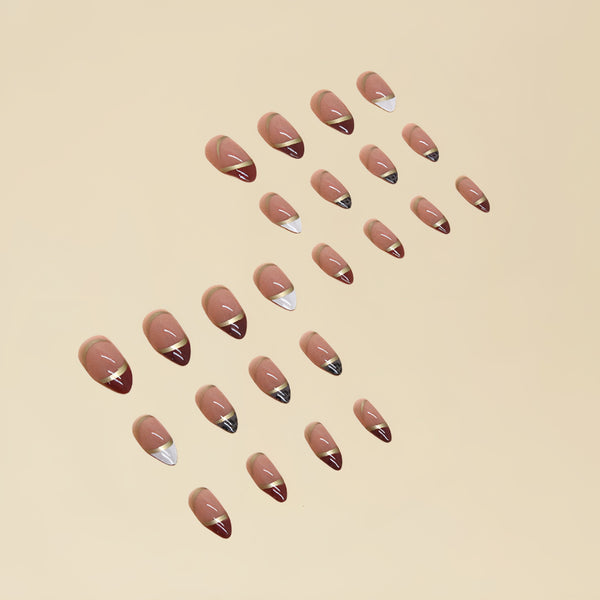 12 Sizes-24 Pcs Press On Nails Y013